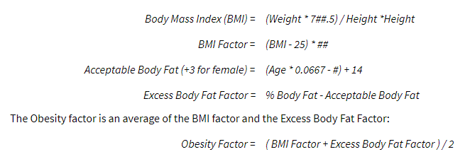 Obesity Factor Calculations